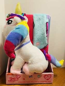 JoJo Siwa Unicorn Pillow and Throw Blanket 