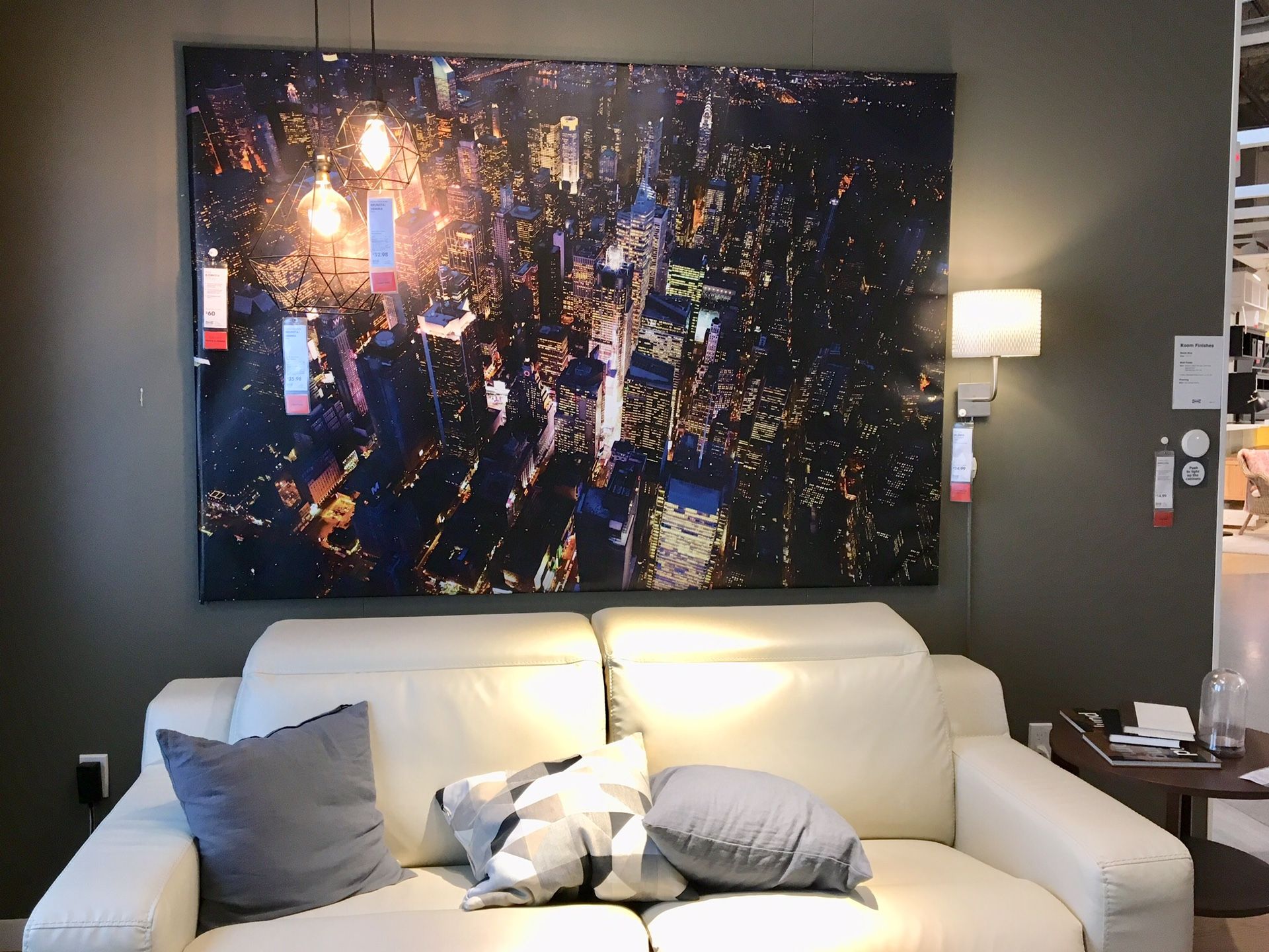 BJÖRKSTA IKEA Picture and frame, city lights, New York.