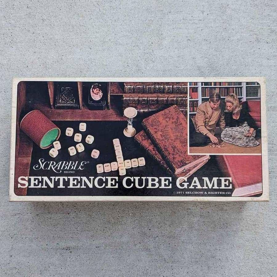 Vintage 1971 Scrabble Sentence Cube Game fun family word board games