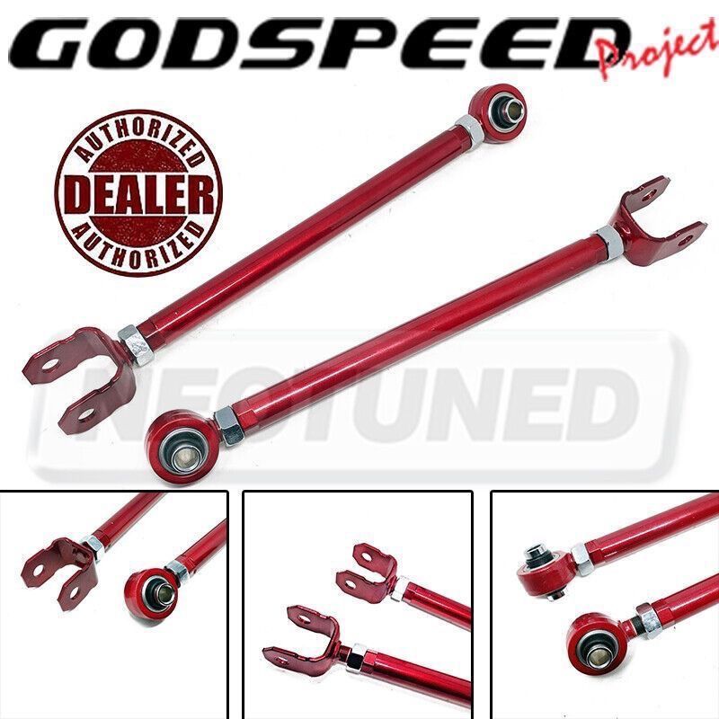 GODSPEED AK-185 ADJUSTABLE REAR LOWER CAMBER ARMS KIT WITH SPHERICAL BEARINGS FOR INFINITI Q50 V37 14-23 / Q60 / Q70 / M35H/M37/M56