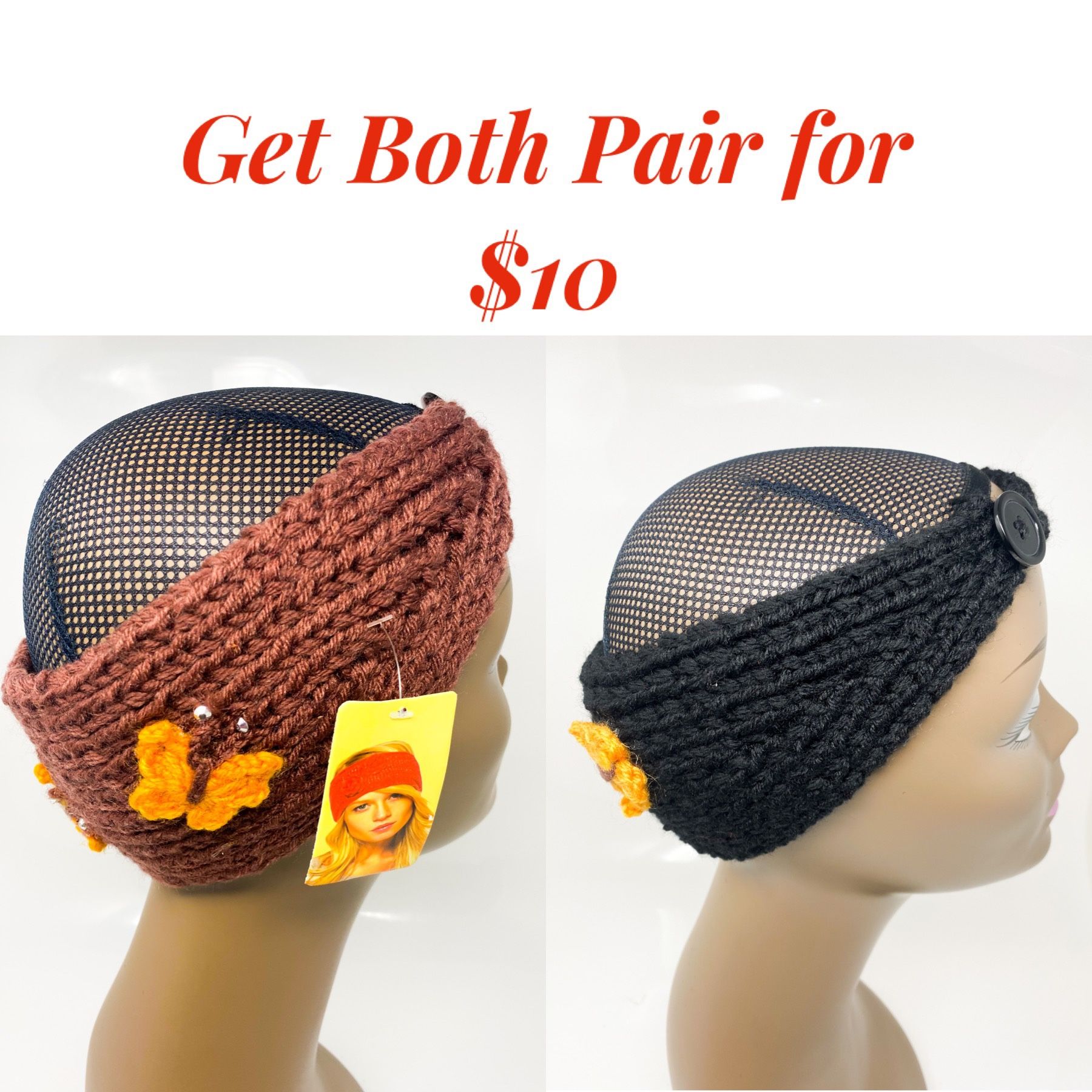 Get 2 Knit Ear Warmers Cover Headband Winter Sports Ear muffs Women Fashion