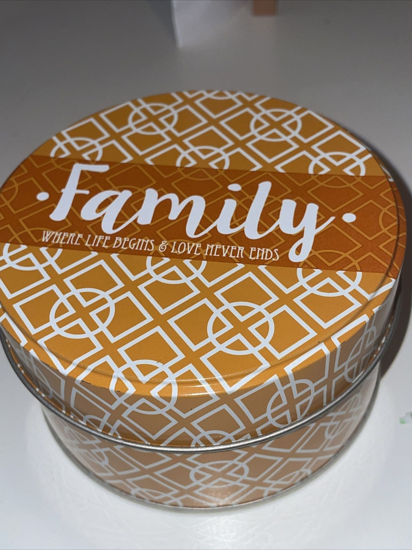 Orange Creamsicle Scented Candle,  9oz. With "  Family " On Top Lid