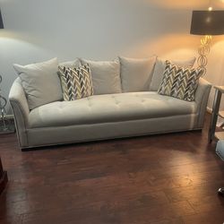 Eight Foot Long Beige Sofa