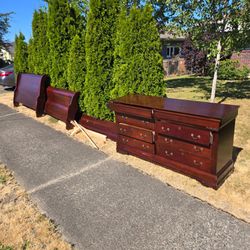 King size bed frame dresser drawers