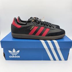 Adidas Samba Team Manchester United 'Black Real Red' Men's Size 7