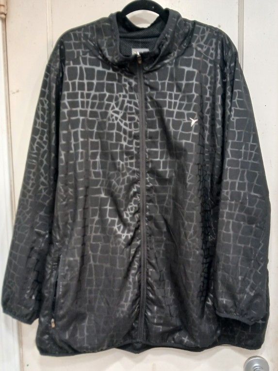 Black Old Navy Wind Breaker Size 4x Women's Zip Up Printed