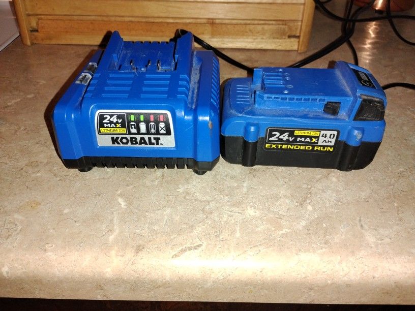 24 V Max Lithium Ion Cobalt charger &4.0ah Battery 