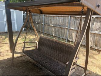 Large porch swing wicker chair