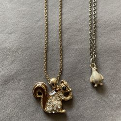 New Novelty Necklaces. Tiny Penguin $5  Or  Squirrel  $5