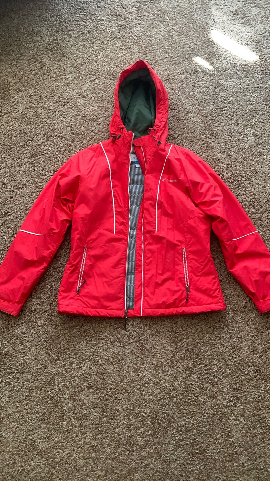 Columbia Thermal Coil Pink Hooded Insulated Jacket 