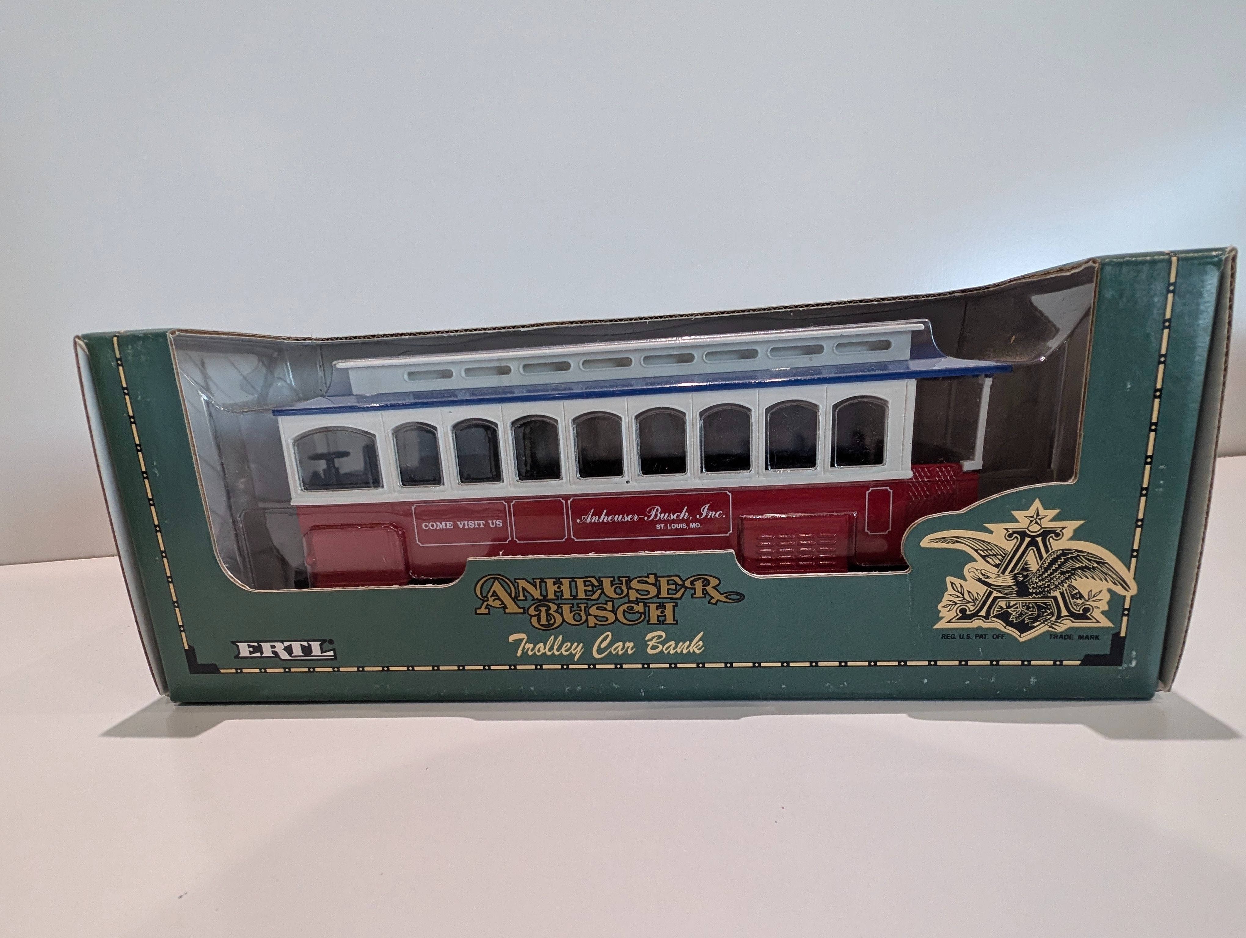 Vintage 1994 Ertl Anheuser Busch Trolley Car Bank 1/43 Diecast Coin