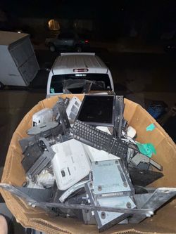 Pallet full of electronics box is 3ft tall and full