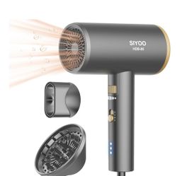 Professional Hair Dryer Ionic Blow Dryer with Diffuser and Nozzle
