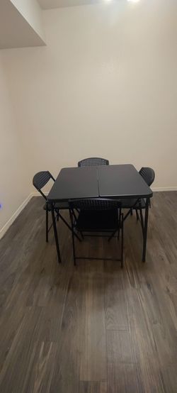 Black Folding Table and Chair Set