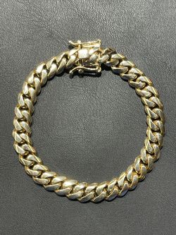 10KT Yellow Gold Solid Cuban Link Bracelet
