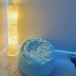 Pottery Barn Teen Large Twill Anywhere Beanbag Chair, Pool Blue 