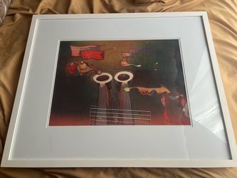 Antique Surrealist Painting Signed