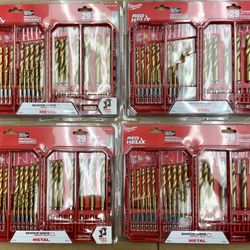 New Milwaukee Red Helix 29 Pc Titanium Drill Bit Set For Impact Tool Shockwave Impact Duty Metal 48-89-4672 Job Professional Home DIY Construction