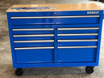 Kobalt Rolling Tool Cabinet with Wood Top