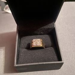 Zales Diamond Square Cross Ring