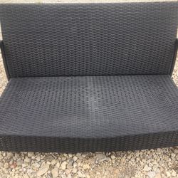 PE Wicker Bench - low profile