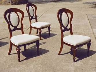 Fabric Oval Balloon Back Victorian Classic Modern Dining Chairs