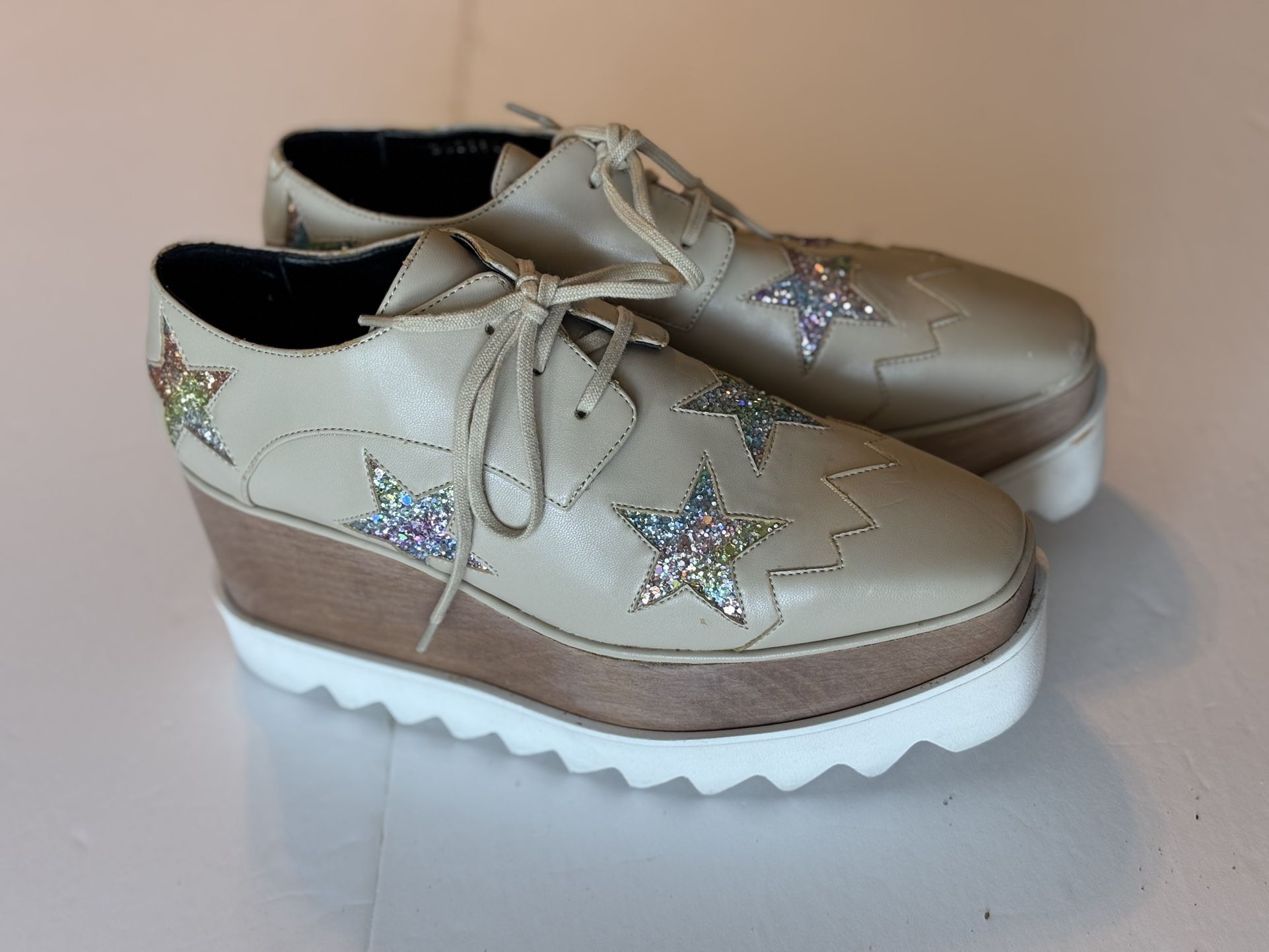 AUTHENTIC . STELLA McCARTNEY, VEGAN LEATHER SHOES SIZE 35.5