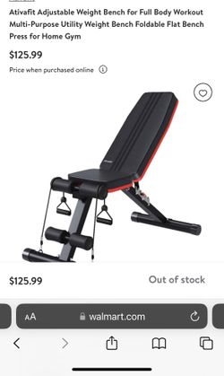 Ativafit Adjustable Weight Bench for Full Body Workout Multi Purpose Utility Weight Foldable Flat press for Home Gym Black for Sale in North Las
