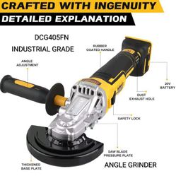 NEW YEAR'S SALE. TOOL ONLY. DEWALT CDZG405FN INDUSTRIAL GRADE GRINDER, 20V, BRUSH LESS MOTOR, 125MM, CUT OFF AND POLISHING MACHINE. 