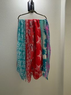 Women’s Accessories. Set of 4 Nautical and Tropical Scarves