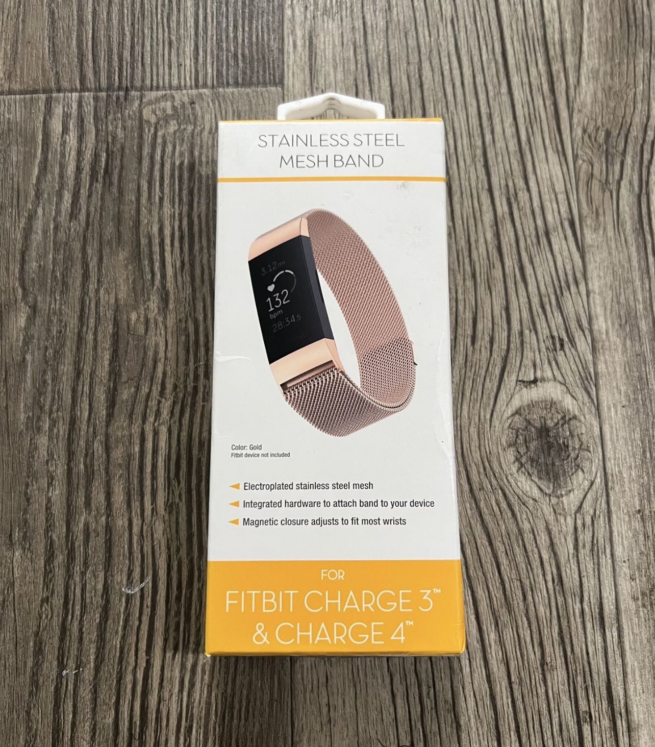 Metal Mesh Stainless Steel Watch Band Compatible with Fitbit Charge 4/ Charge 3/ Charge 3 SE Smart Watch