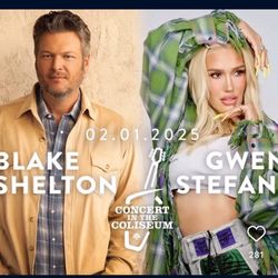 Feb 1st Blake And Gwen VIP PLATINUM TIX 2 Sec H