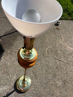 Vintage Torque Floor Lamp with Milk Glass Lampshade