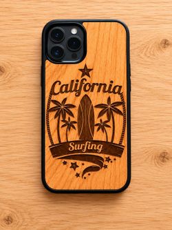 California surfing 
 design wood phone case for iPhone and Samsung galaxy