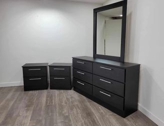 Dresser Whit Mirror And 2 Nightstands  - Cómoda Con Espejo Y 2 Mesitas de noche