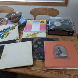 Record Player with Albums