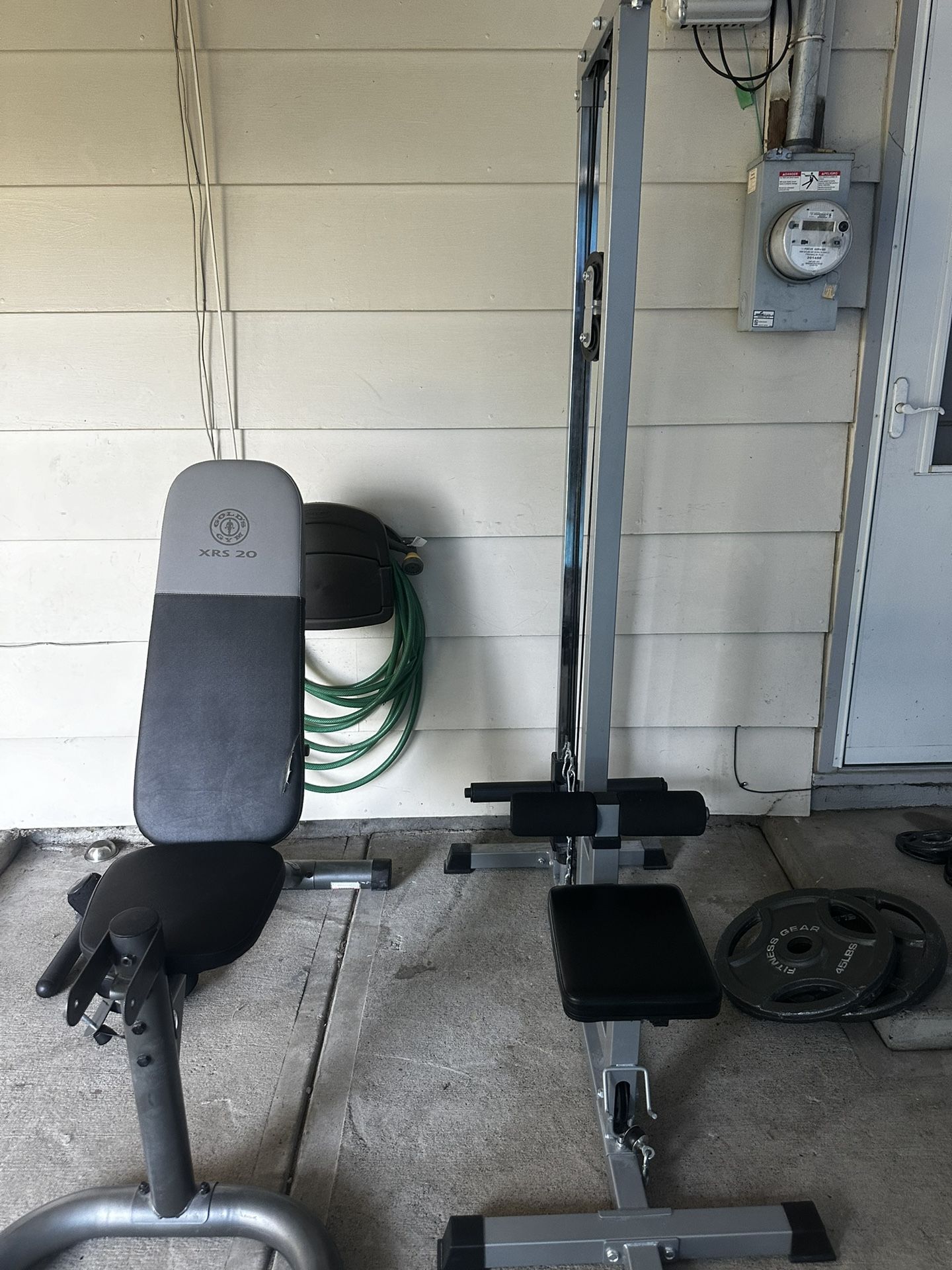 Incline Bench, Lat Pulldown, Squat Rack