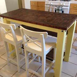 End Grain Kitchen Island Table - Butcher Block Top - Brand New