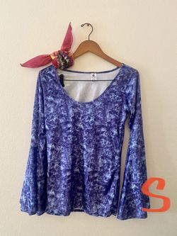 New 70s Bell Sleeve Shirt And Headband/bandana Costume