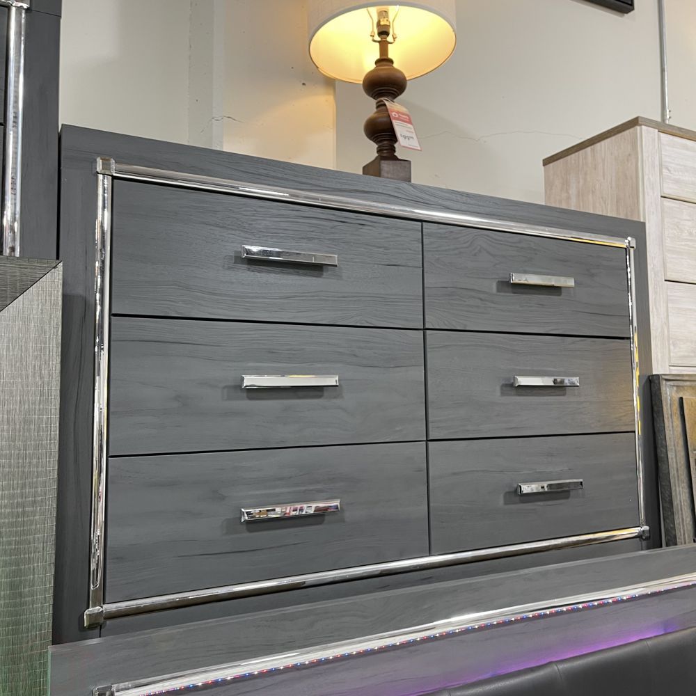 SIX-DRAWER DRESSER, GREY COLOR || SKU#B214D