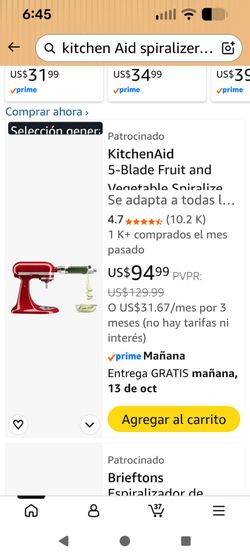 kitchen aid spiralizer with peel,core and slice