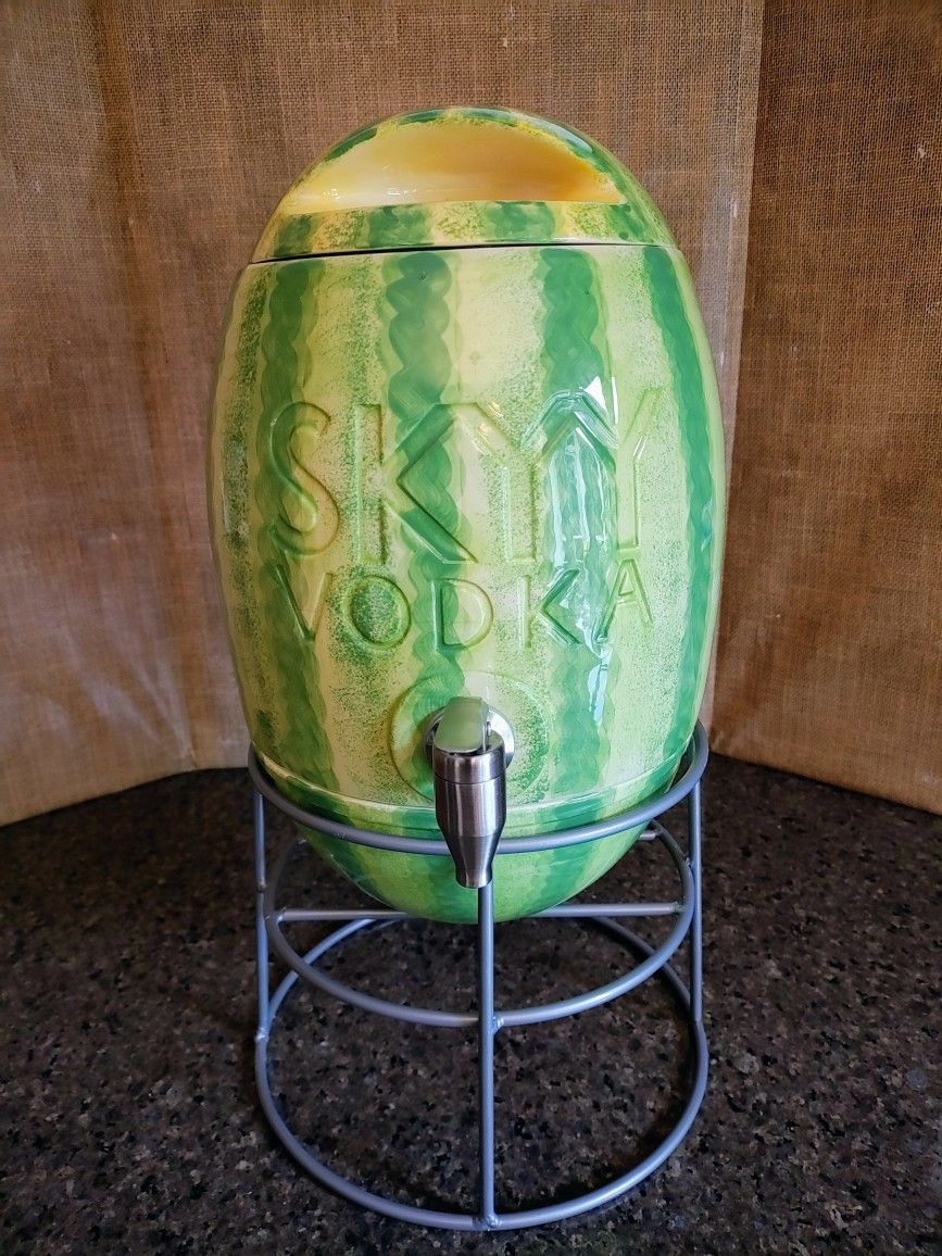 Skyy Vodka Watermelon-Shaped Ceramic Drink Dispenser