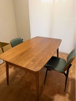 Wood Dining Table & 2 Chairs Set