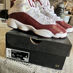 Jordan 6 Rings Big Kids' Shoes (White/Team Red