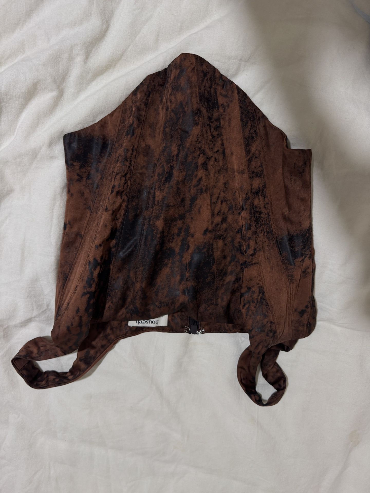Brown And Black Corset Top