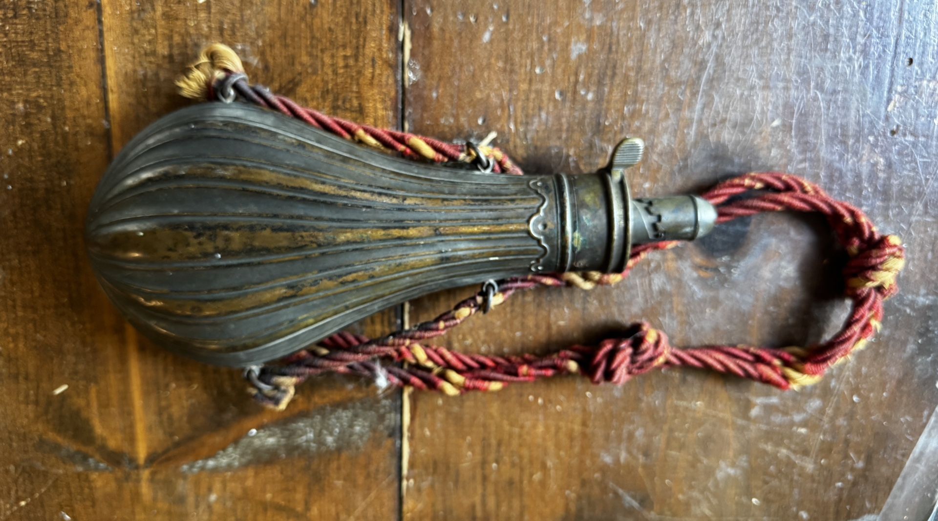 Civil War Era SYKES Patent Powder Flask with Adjustable Spout