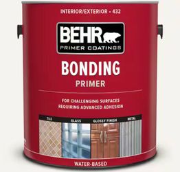 BEHR 1 Gal White Bonding Interior/Exterior Primer - New in Box - Model 43201