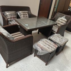 patio sofa set，Complete rattan sofa without splicing, high dining table, exquisite and comfortable