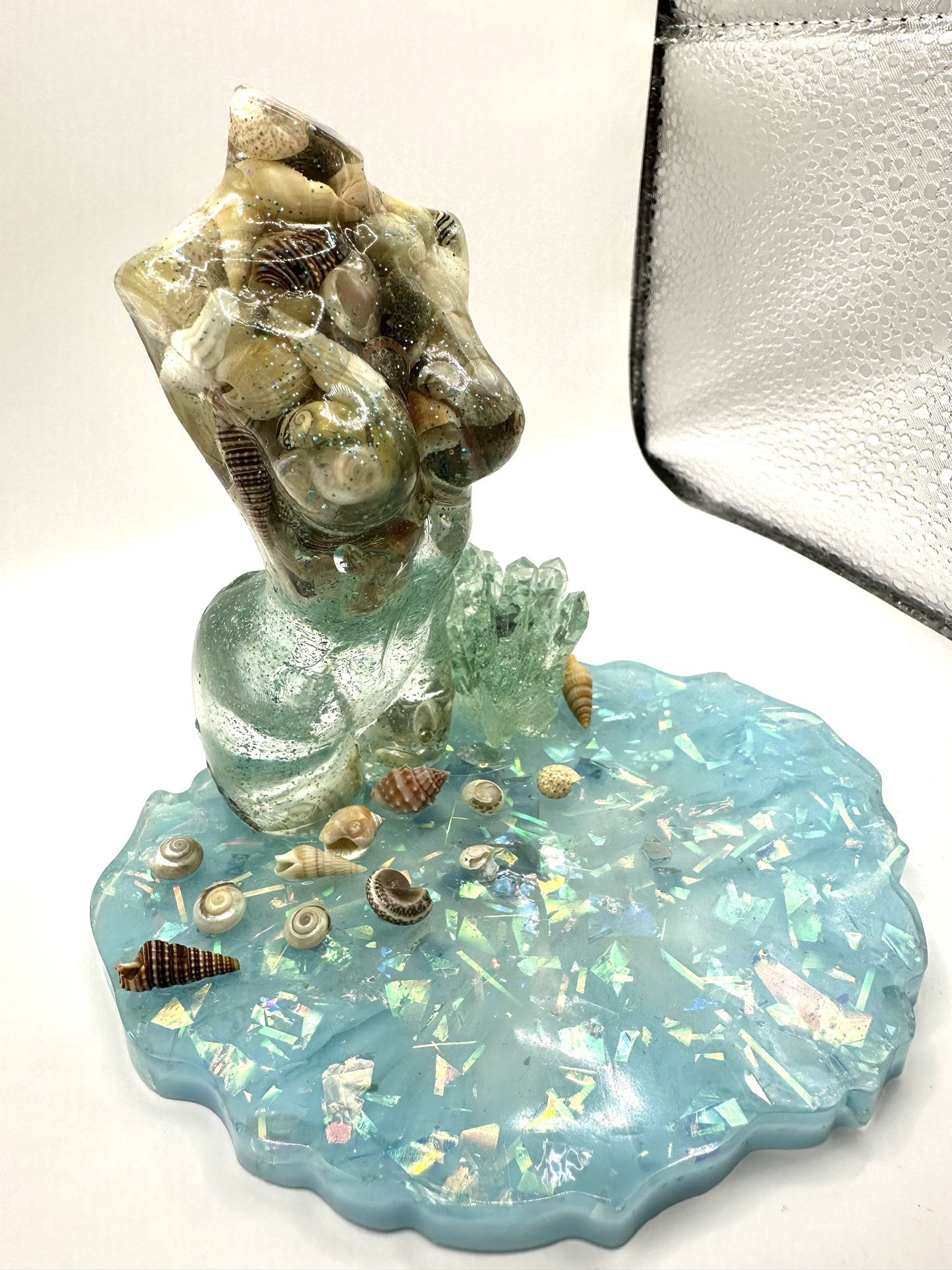 Goddess Resin Statue Art Figurine Sculpture Ocean Seashell