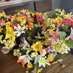 Lot of Fake Tropical Flowers